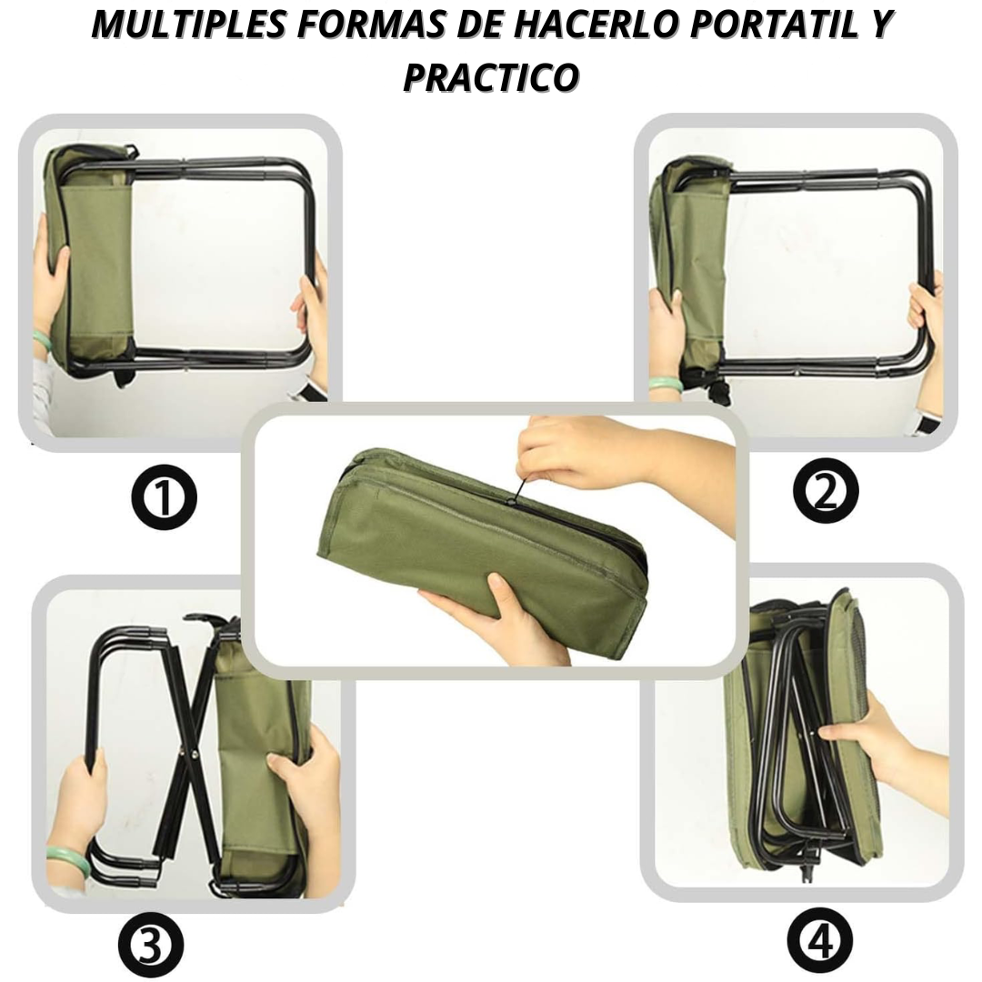Taburete plegable portátil con bolsa de transporte