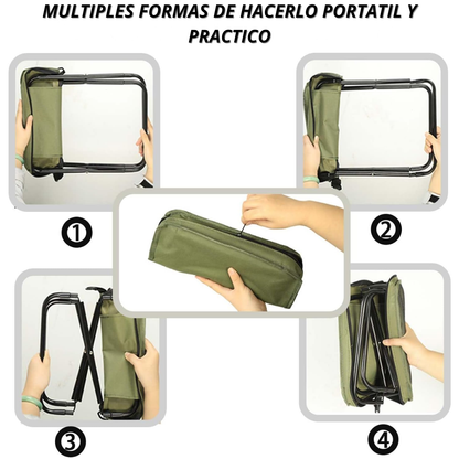 Taburete plegable portátil con bolsa de transporte
